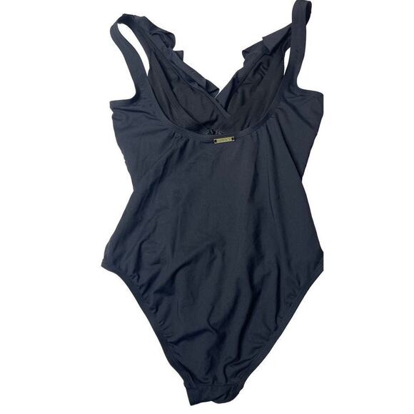 Chaps Slimming Fit Black One Piece Swimsuit Size 8 - Picture 2 of 12